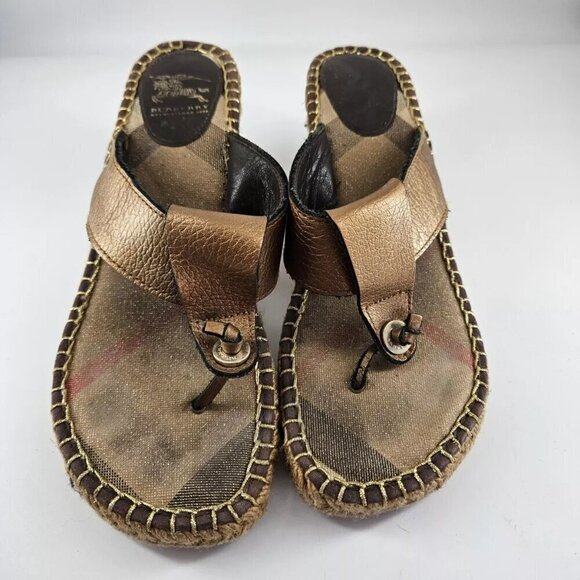 Burberry Espadrille Classic Nova Wedge Sandal 39 US 8.5 - Picture 1 of 5
